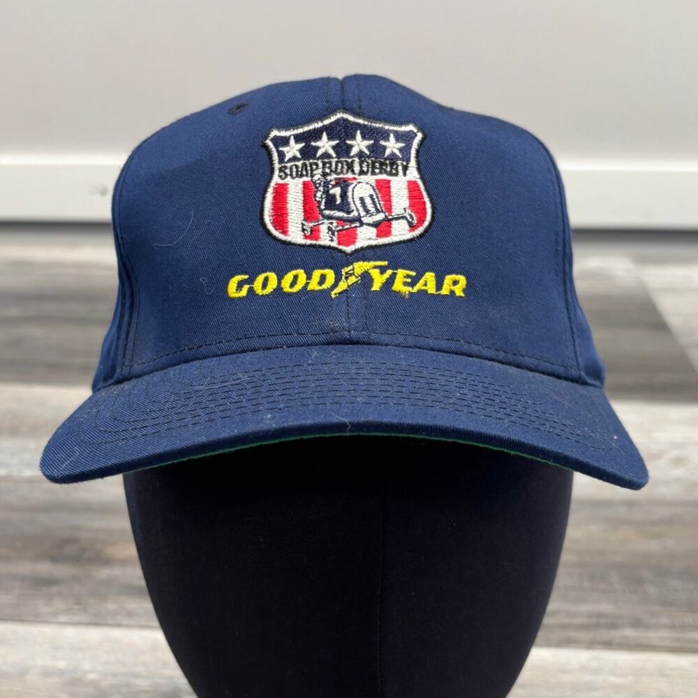 Vintage‎ Y2k Good Year Tires Blue Yellow OS SnapbackTires 63rd Soapbox Derby Hat